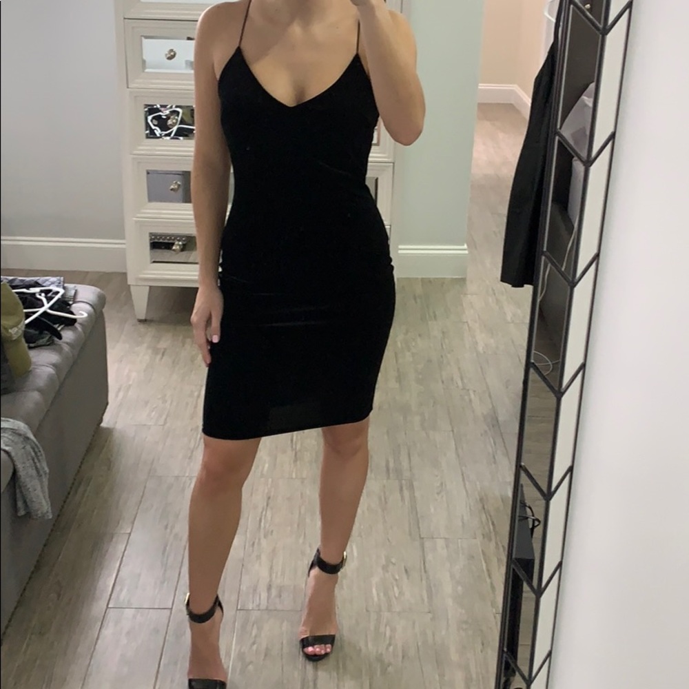 Black velvet dress